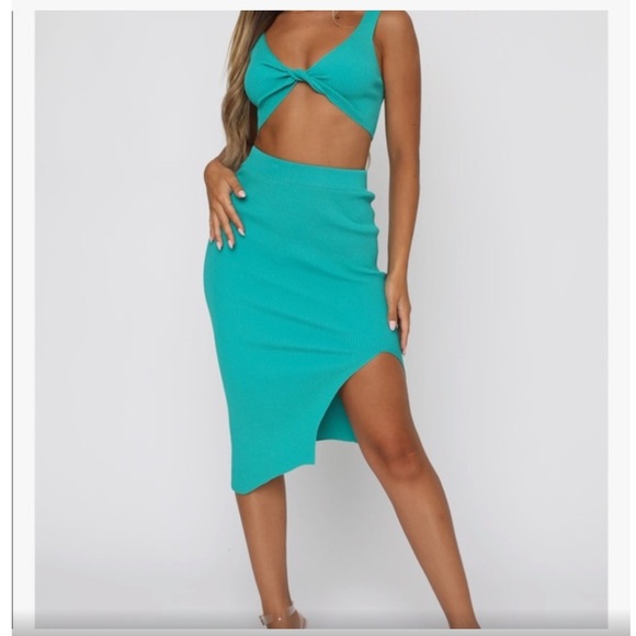 White Fox Two-piece Set - Green - Picture 5 of 12